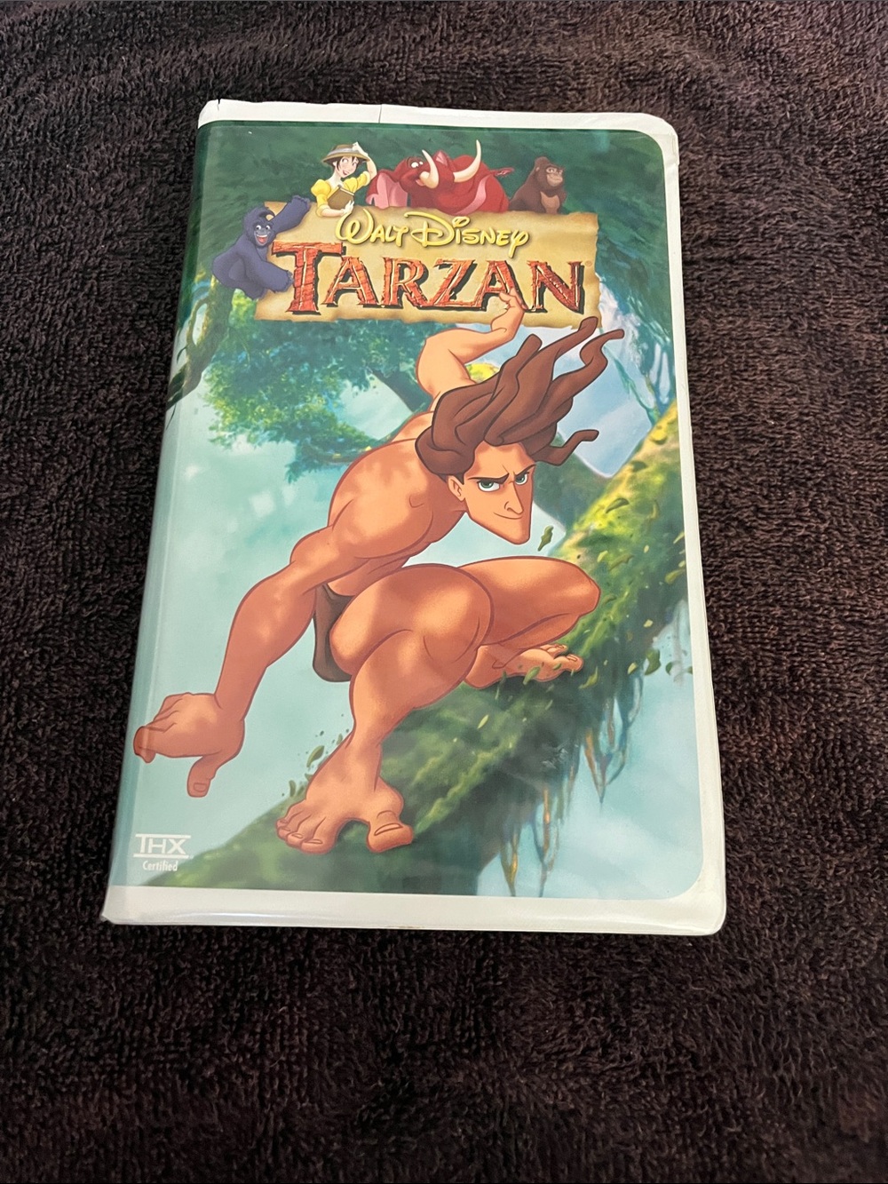 Vintage 2000s Disney Tarzan VHS Tape - Black & Clear Reels